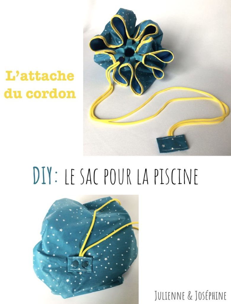 attache du cordon du sac pour la piscine